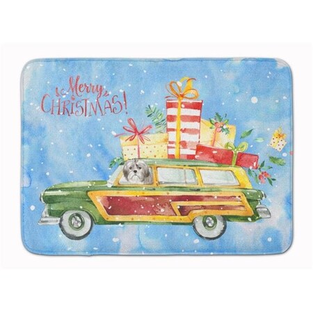 Carolines Treasures Carolines Treasures CK2423RUG Merry Christmas Shih Tzu Puppy Cut Machine Washable Memory Foam Mat CK2423RUG